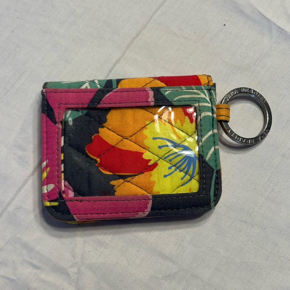 Vera Bradley Floral Quilted Card Holder with Key Ring